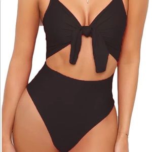 Black monkini swimwear